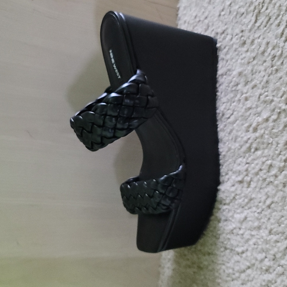 Nine West Woven Two-Strap Platform Wedges